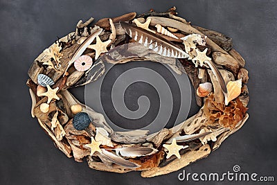 Treasure of the Sea Abstract Wreath Stock Photo