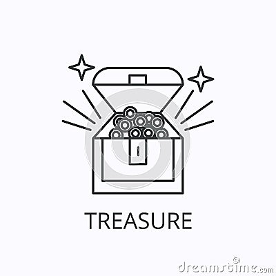 Treasure thin line icon. Wealth concept. Outline vector illustration Vector Illustration