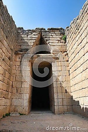 Treasury of Atreus Tomb of Agamemnon Mycenae Greece Stock Photo