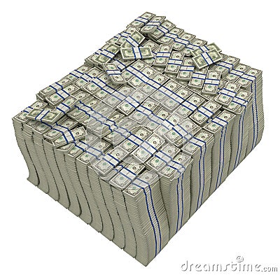 Treasury. Huge bundle of US dollars Stock Photo