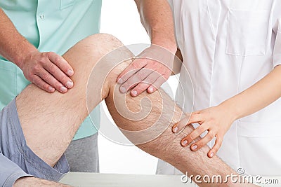 Treatement of sport injury. Stock Photo