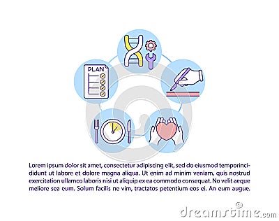 Treatment concept line icons with text Vector Illustration