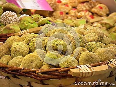 Treats with almonds and vanilla Stock Photo