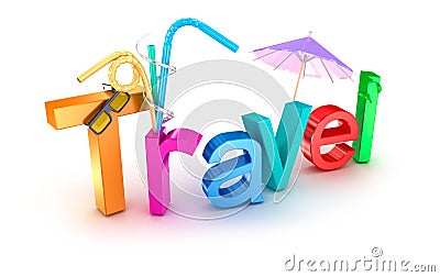 Treavel colorful concept on white Stock Photo