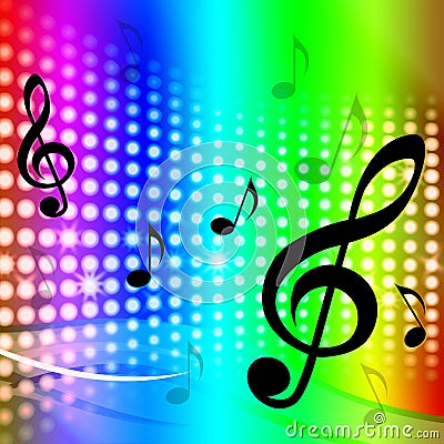 Treble Clef Background Means Artistic Melodies Stock Photo