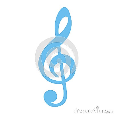 Treble Clef flat icon, music and instrument Vector Illustration