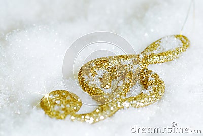 Treble clef in gold Stock Photo