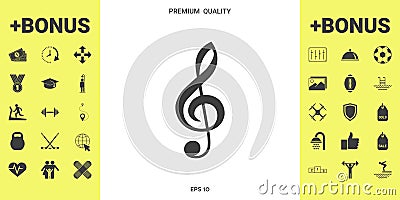 Treble clef icon Vector Illustration