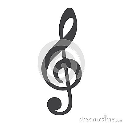 Treble Clef line icon, music and instrument, Vector Illustration