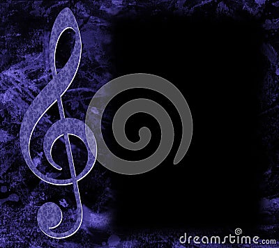 Treble Clef Musical Poster Stock Photo