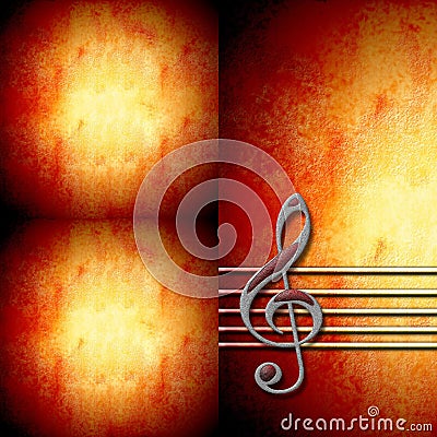 Treble clef staff background Stock Photo