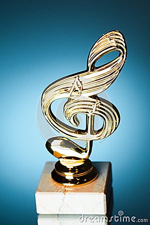 Treble clef symbol trophy Stock Photo