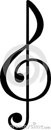 Treble Clef Symbol Vector Vector Illustration