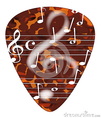 Treble Cleff Plectrum Vector Illustration