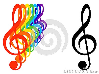 Treble clefs Stock Photo