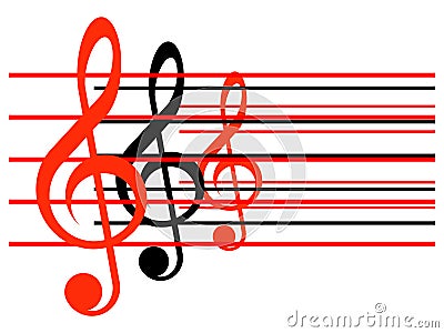 Treble clefs Stock Photo