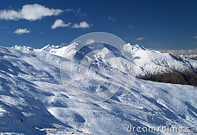 Treble Cone ski hill Stock Photo