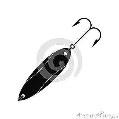 Treble fish hook black simple icon Stock Photo