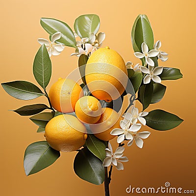 Minimalistic Tangerine Design With Pastel Colors Stock Photo