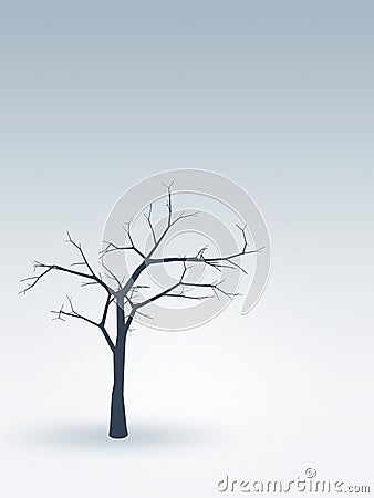 Tree alone in winter Stock Photo