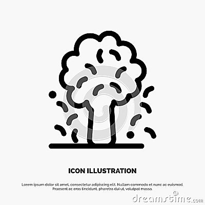 Tree, Apple, Apple Tree, Nature, Spring Line Icon Vector Vector Illustration