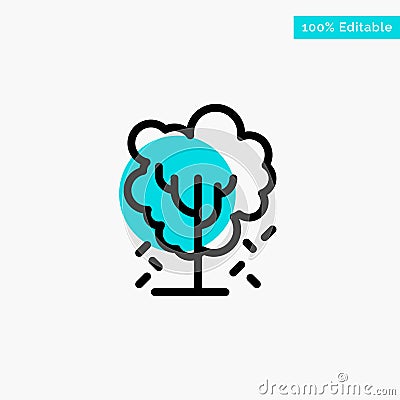 Tree, Apple, Apple Tree, Nature, Spring turquoise highlight circle point Vector icon Vector Illustration