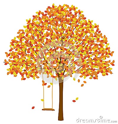 Tree with Autumn Leaves Stock Photo