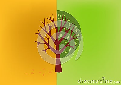 Tree Autumn, Spring icon vector Vector Illustration