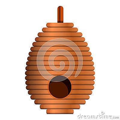 Tree beehive icon, cartoon style Vector Illustration