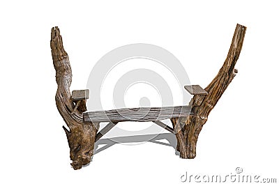 tree bench isolated on white background Stock Photo