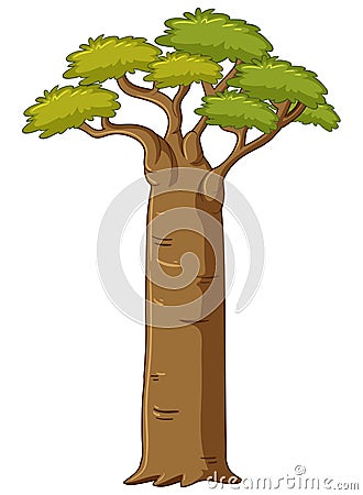 Tree with big trunk Vector Illustration