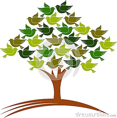 Tree birds Vector Illustration