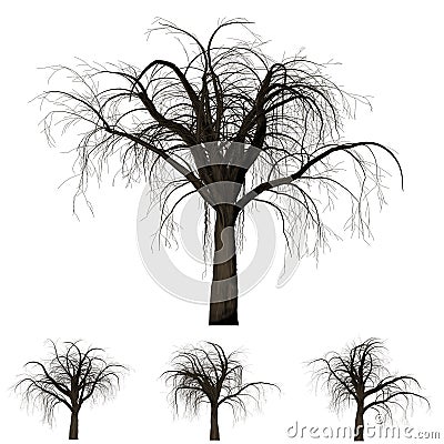 Tree branch background. 3D Illustration. White background isolate. Stock Photo