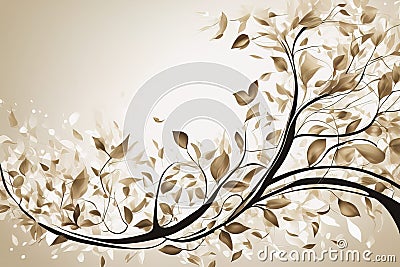 tree branches with leavestree branches with leavesvector floral background with branches and Stock Photo