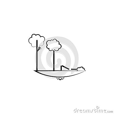 tree break tree icon. Element of landscape icon for mobile concept and web apps. Hand drawn tree break tree icon can be used for w Stock Photo