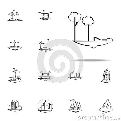 tree break tree icon. Landspace icons universal set for web and mobile Stock Photo