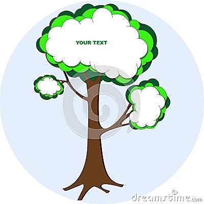 Tree bubble speech Vector Illustration