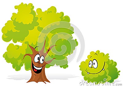 Tree and bush Vector Illustration