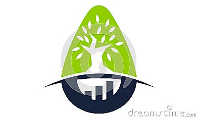 Tree Business Incubator Vector Illustration