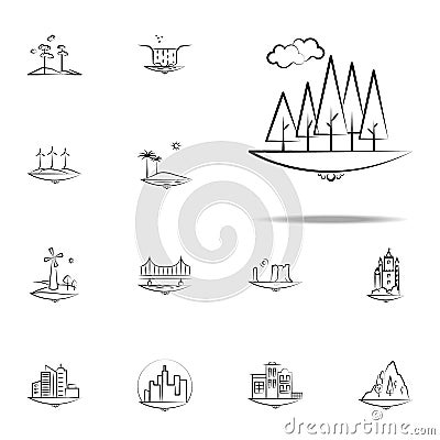 tree cloud icon. Landspace icons universal set for web and mobile Stock Photo