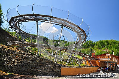 Bobsled tube track Stock Photo