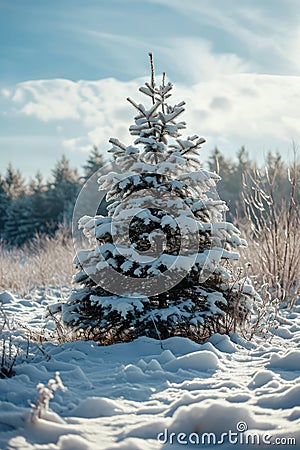 a tree covered in snow Stock Photo