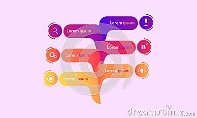Tree data elements infographic modern design style with markpoint graph think search gear target icons. vector illustration eps10 Vector Illustration