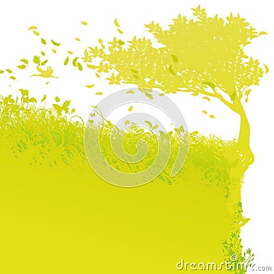 Tree on the edge Vector Illustration