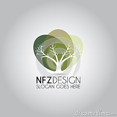 Tree Elliptical Template Logo Stock Photo