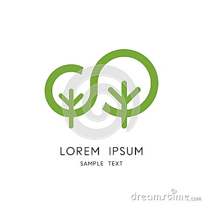 Tree family logo - new life in nature Vector Illustration