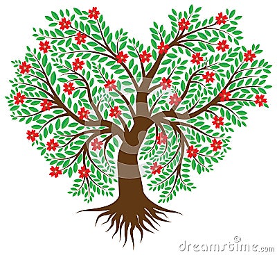 Tree in the form of heart Vector Illustration