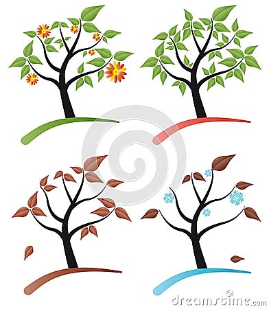 Tree four seasons Stock Photo