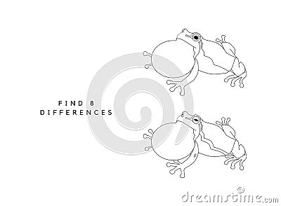 Tree frogs, colouring book page uncolored Stock Photo