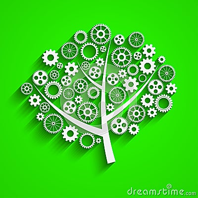 Tree with gears Vector Illustration